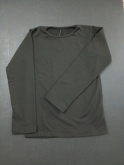 Negro - Remera Camiseta Térmica Lisa Infantil