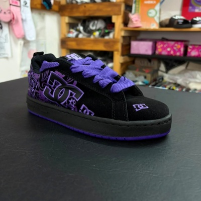 Negro / Lila - Zapatillas DC Court Graffik SE