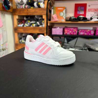 Blanco / Rosa - Zapatillas adidas Forum Low SA Infantiles