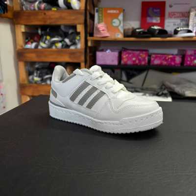 Blanco / Gris - Zapatillas adidas Forum Low SA Infantiles