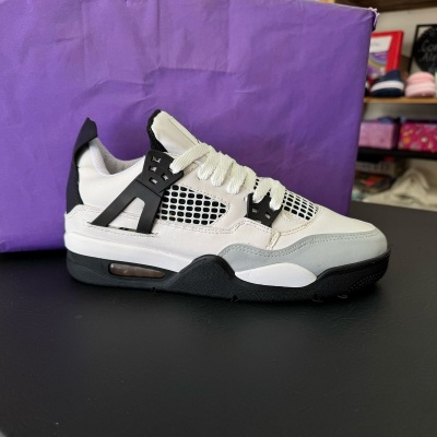 Blanco / Negro / Gris - Zapatillas Nike Air Jordan Retro 4