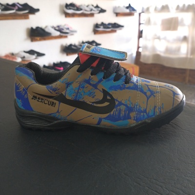 Marrón / Azul / Pipa Negra - Botines Papi Fútbol Nike Mercurial