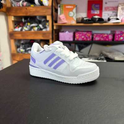 Blanco / Lila - Zapatillas adidas Forum Low SA Infantiles