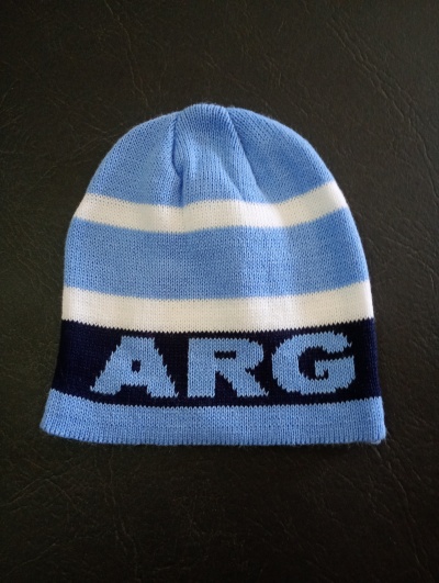 Argentina / Celeste / Blanco / Negro - Gorro de Lana Infantil