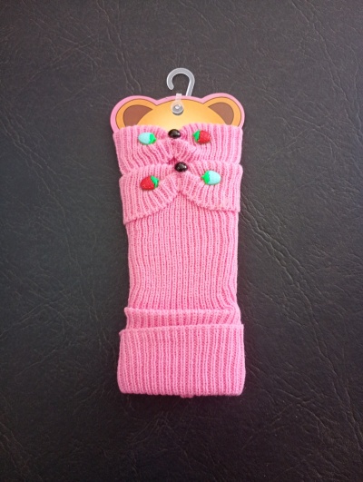 Rosa - Polaina de Lana Ositos Infantil