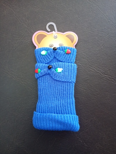 Azul - Polaina de Lana Ositos Infantil
